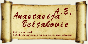 Anastasija Beljaković vizit kartica